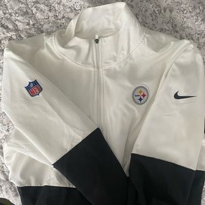 Nike White and Black Pittsburgh Steelers Zip Jacket
